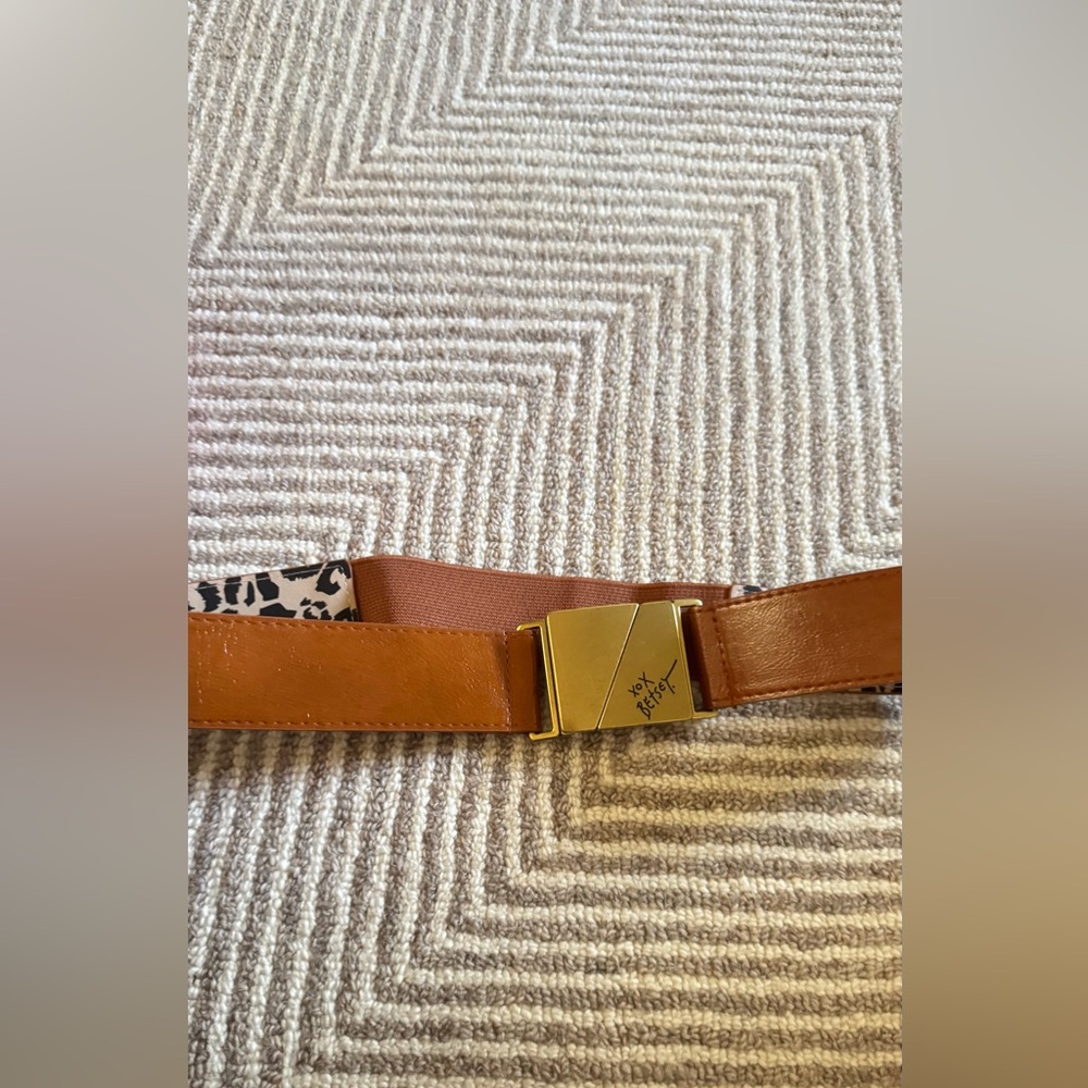 Betsey Johnson Tan Leather Belt with Gold Buckle